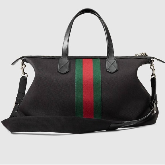 GUCCI Web Techno Canvas Duffle W Strap & Lock π - Picture 3 of 7